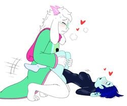 1boy 1girls anthro deltarune female femboy femboy_on_female femsub kris_(deltarune) kris_female_(deltarune) male male_anthro maledom rainy rainy_(artist) ralsei rule_63 sex straight tagme