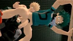 2boys 3d anal anal_sex animated balls beige_hair deku from_behind gay gif green_hair hero_outfit_(mha) izuku_midoriya katsuki_bakugou male male_only marcossfm marcovee4 my_hero_academia penis sex standing_doggy_style uncensored yaoi