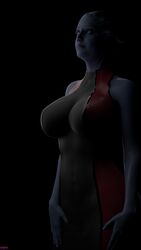 1girls 3d 3d_(artwork) alien alien_girl asari big_breasts blue_skin female female_only liara_t'soni mass_effect mass_effect_2 mass_effect_3 no_humans nyes117 pinup shadow solo solo_female tagme