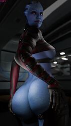 1girls 3d 3d_(artwork) alien alien_girl alien_humanoid asari ass ass_focus big_ass big_butt blue_eyes blue_skin bubble_ass bubble_butt butt butt_focus dat_ass female female_only grabbing_own_ass hands_on_ass humanoid large_ass liara_t'soni looking_at_viewer looking_back mass_effect mass_effect_2 mass_effect_3 no_humans no_panties nudity nyes117 pinup round_ass smile smiling solo standing tagme thick_ass wide_hips