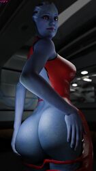 1girls 3d 3d_(artwork) alien alien_girl alien_humanoid asari ass ass_focus big_ass big_butt blue_eyes blue_skin bubble_ass bubble_butt butt butt_focus dat_ass female female_only grabbing_own_ass hands_on_ass humanoid large_ass liara_t'soni looking_at_viewer looking_back mass_effect mass_effect_2 mass_effect_3 no_humans no_panties nudity nyes117 pinup round_ass smile smiling solo standing tagme thick_ass wide_hips