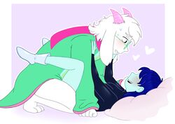 1boy 1girls anthro deltarune female femsub kris_(deltarune) kris_female_(deltarune) male male_anthro maledom rainy rainy_(artist) ralsei rule_63 sex straight tagme