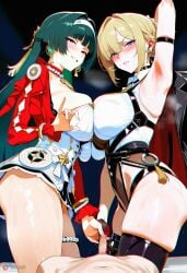 1boy 1boy2girls 2girls 2girls1boy ai_generated angry angry_face armpits arms_up astra_yao big_ass big_breasts blush breast_docking breasts censored clothed_female_nude_male cottonmilk evelyn_chevalier female grabbing_penis huge_breasts humiliation large_breasts looking_at_viewer male penis pinching_gesture pov pov_crotch pressing_breasts showing_armpits small_penis small_penis_adoration small_penis_gesture small_penis_humiliation smiling smiling_at_viewer sph stars_of_lyra zenless_zone_zero