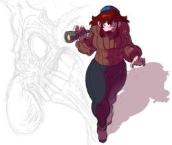 1girls 2020s 2026 2026s auburn_hair background_character chubby chubby_female digital_drawing_(artwork) digital_media_(artwork) friday_night_funkin friday_night_funkin_mod girlfriend_(friday_night_funkin) huge_breasts huge_thighs korean_nooby_(artist) leatherface_patrick_(friday_night_funkin) massacre_girlfriend_(friday_night_funkin) millie_(mistful_crimson_morning) mistful_crimson_morning nervous nervous_sweat oc original patrick_star spongebob_squarepants thick_thighs wide_hips