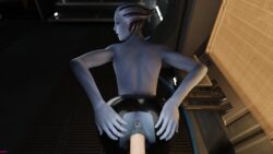 1girls 3d 3d_(artwork) alien alien_girl anus asari ass blue_skin female liara_t'soni mass_effect mass_effect_2 mass_effect_3 nyes117 pinup tagme