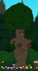 absurd_res big_breasts blush breasts cogsfixmore female flora_fauna forest genitals hi_res mario_(series) nintendo nipples nude outside paper_mario paper_mario:_the_origami_king pussy sap_sister solo thick_thighs tree video_games