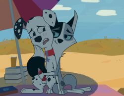 101_dalmatian_street 101_dalmatians disney_xd dylan_(101_dalmatians) feral no_humans penis sand summer_(101_dalmatian_street) summer_(101_dalmatians) tagme