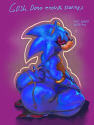 bedroom_eyes big_butt bikini biting_lip conadolpomp feminine_male girly huge_ass kneeling looking_at_viewer makeup male male_only piercing solo_male sonic_(series) sonic_the_hedgehog sonic_the_hedgehog_(series) suggestive teasing thick_thighs thong wardrobe_malfunction