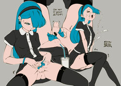 1futa artist_signature balls balls_under_clothes black_nails blue_hair bottomless_skirt bow_on_penis breasts clothed cum cum_inducing_juice cum_on_own_face cum_on_self cumshot cute cyan_hair dialogue earrings ejaculation english_text erection erection_under_clothes erection_under_skirt fishnets futa_only futa_sans_pussy futanari goth hair_over_one_eye hairband hands-free handsfree_ejaculation human human_only intersex khin_(khindzadza) khindzadza looking_at_viewer orgasm_without_stimulation original penis penis_out penis_ribbon penis_under_clothes penis_under_skirt posing signature simple_background skirt skirt_lift small_balls small_breasts small_penis solo solo_focus spontaneous_ejaculation spontaneous_orgasm stockings taint testicles text uncut