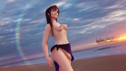 1futa 3d areolae beach blender breasts casual d.va dickgirl erect_nipples futa_only futanari human nipples outdoors overwatch overwatch_2 penis penis_out rentegra sarong small_penis solo solo_futa topless