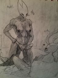 2girls ant ant_girl blush blush_lines blushing blushing_female breasts bug bug_girl dialogue drawing heart hollow_knight hollow_knight:_silksong hollow_knight_(franchise) hornet_(hollow_knight) imminent_sex karmelita lesbian_sex pussy skarr_(hollow_knight) skarrsinger_karmelita spider spider_girl strap-on strapon team_cherry yuri