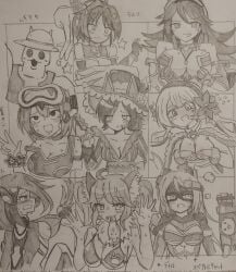 1monster 6+girls 8girls adventurer_kanna after_sex arms_up artist_request bikini blush blushing body_writing bodysuit bouncing breasts cleavage condom condom_in_mouth coppermine_(battle_cats) covering_breasts critical_hit cum embarrassed extremely_long_hair female female_focus filled_condom firm_breasts galaxy_gals glasses grabbing_breasts huge_breasts human huntress_terun implied_penetration implied_sex japanese_text large_breasts light-skinned_female long_hair mitama_(battle_cats) monster nurse_cat nyanko_daisensou paw_print peace_sign playing_with_breasts pleasure_face plugsuit ponytail seductive sweat tecoluga teenager text the_battle_cats the_white_rabbit thundia tongue tongue_out topless translation_request used_condom winter_clothes wolf_princess_deale