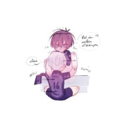 black_body blue_lock chibi chibi_style cute cute_face cute_male isagi_yoichi male/male nxerviarxcyrus soccer_uniform