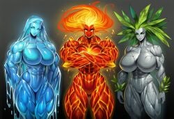 3girls ai_generated athletic athletic_female big_ass big_breasts big_thighs bimbo breasts chest curvaceous curvy curvy_figure digital_media_(artwork) earth_(sevenarts) earth_creature earth_elemental elemental_creature elemental_humanoid enormous_ass enormous_breasts enormous_thighs female fire_(sevenarts) fire_creature fire_elemental fit fit_female gigantic_ass gigantic_breasts gigantic_thighs hips hourglass_figure huge_thighs humanoid large_ass large_breasts large_thighs legs light-skinned_female light_skin massive_ass massive_breasts massive_thighs mature mature_female muscular muscular_female original original_character original_characters rock_creature sevenarts sevenverse sevenverse_fantasy slim_waist tall tall_female thesevenartsx thick thick_hips thick_legs thick_thighs thighs voluptuous waist water_(sevenarts) water_creature water_elemental wide_hips wide_thighs
