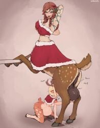 2025 2futas accessory ahe_gao animal_ears animal_genitalia animal_penis animal_vulva antlers anus areola arm_tattoo ass audrey_divalia balls big_balls big_breasts big_penis blossom_(battlerite) bodily_fluids bottomless braided_hair breast_grab breasts breeding_mount brown_body brown_fur centaur chest_tattoo clothed clothing costume countershade_butt countershade_fur countershade_legs countershade_tail countershade_thighs countershade_torso countershading crop_top cum cum_drip cum_inside cumflated_belly cumflation cumshot deep_throat deer dominant_futa dripping duo ejaculating_while_penetrating ejaculation equid equid_taur equine_anus equine_genitalia equine_penis equine_vulva erection european_mythology fur futa_on_futa futa_only futa_with_futa futadom futanari futasub genital_fluids genitals greek_mythology hair hair_accessory hair_tie hand_on_another's_balls hand_on_breast hands-free handsfree_ejaculation hi_res holding_balls hooves horn horsecock huge_balls huge_breasts huge_cock humanoid_taur humping inflation light_body light_skin long_hair looking_pleasured mammal mammal_taur markings medial_ring medium_breasts midriff mistletoe mythology new_world_deer nipples oral oral_orgasm oral_penetration orgasm partially_clothed penetration penis plant red_bow red_eyes red_hair santa_costume satyr seraziel shirt signature spots spotted_body spotted_fur submissive_futa sweat sweatdrop tail tan_body tan_fur tattoo taur teeth_showing tongue tongue_out topwear unguligrade vaginal_fluids vulva white-tailed_deer