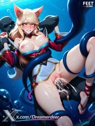 after_sex ahri ai_assisted ai_generated air_bubble animal_ears artist_name bare_shoulders blonde_hair blush breasts bubble clenched_teeth cum cum_in_ass cum_in_pussy cum_on_body cum_on_breasts cum_on_hair detached_sleeves facial facial_mark female fox_ears fox_tail large_breasts long_hair multiple_tails nipples overflow pussy rape restrained spread_legs straight tail teeth tentacle uncensored underwater vaginal_penetration vastaya water whisker_markings