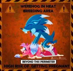 2025 absurd_res all_fours amy_rose anthro ass ass_up blue_body bodily_fluids bolillo_werito breasts canid canine clothing cum cum_inside duo english_text erection eulipotyphlan fangs female footwear forced genital_fluids genitals hedgehog hi_res impregnation male mammal mythological_canine mythological_creature mythology nude open_mouth penis pink_body rape screaming sega sex shoes smile sonic_(series) sonic_the_hedgehog sonic_the_hedgehog_(series) sonic_the_werehog tail teeth text werecanid werecanine werecreature werewolf