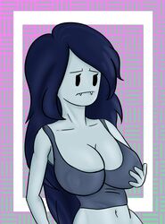 1girls adventure_time black_hair breasts cleavage female female_only huge_breasts kosa marceline