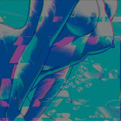 2015 animated breasts bright_colors bubbles edit glitchy medium_breasts neon_genesis_evangelion nude rei_ayanami retro_artstyle soda-ghost vaporwave vhs