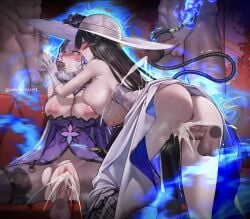 2girls 4boys abs absurdres anus ass black_hair black_swan_(honkai:_star_rail) blue_fire breasts clitoral_hood clitoris clothed_female_nude_male clothes_lift clothes_pull commentary constance_(honkai:_star_rail) couch cum cum_in_mouth cum_in_pussy cum_overflow dark-skinned_male dark_skin disembodied_penis dress dress_lift dress_pull ejaculation energy english_commentary evil_grin evil_smile fellatio female female_ejaculation fire flower gloves grin group_sex handjob hat hat_flower highres honkai:_star_rail honkai_(series) horns hoyoverse interracial kawanmushi large_breasts large_penis male mihoyo mole mole_under_eye multiple_boys multiple_girls nipples nude oral orgy pantyhose penis projectile_cum purple_dress purple_eyes purple_hair purple_veil pussy pussy_juice smile straight sun_hat sweat tail tailjob testicles the_dahlia_(honkai:_star_rail) thighs torn_clothes torn_pantyhose twitter_username uncensored urethra vaginal_penetration veil white_dress white_gloves white_hat yellow_eyes