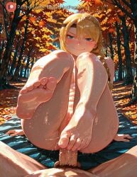 1boy 1boy1girl 1girl1boy 1girls ai_generated astrid_hofferson autumn autumn_leaves barefoot blonde blonde_female blonde_hair blonde_hair_female blue_eyes blush breasts brown_hair brown_pubic_hair canon_couple couple curvaceous curvaceous_body curves curvy curvy_body curvy_female curvy_figure dreamworks falling_leaves feet female fingerhotpepper footjob heterosexual hiccup_horrendous_haddock_iii hourglass_figure how_to_train_your_dragon how_to_train_your_dragon_2 httyd large_breasts leaf light-skinned_female light-skinned_male light_skin looking_at_viewer male male/female male_pubic_hair man maple_leaf outdoors penis pov pubic_hair romantic romantic_couple short_hair sitting smile soles straight sweat toes tree two-footed_footjob uncensored voluptuous voluptuous_female woman