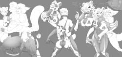 2023 absurd_res anthro balls beard bodily_fluids breasts digital_media_(artwork) duo erection eyewear facial_hair felid female forced forced_transformation gender_transformation genital_fluids genitals glasses goo_transformation grey_background gynomorph hair hi_res human human_to_anthro intersex machine male mammal monochrome mtg_transformation mti_transformation mxl open_mouth oral pantherine penis precum robot sabertooth_feline sequence simple_background smile snow_leopard species_transformation suit_transformation surprised tail transformation tusks