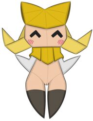 1girls alpha_channel blush fairy female female_only for_sticker_use gloves happy mario_(series) olivia_(paper_mario) origami paper_mario paper_mario:_the_origami_king png pussy solo sticker_template transparent_background transparent_png white_outline yellow_hair