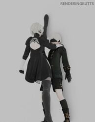 1boy 1girls 3d against_wall animated assertive_female blender_(software) blindfold clothed clothed_sex female femdom flexible high_heels leg_up male male/female malesub nier:_automata no_sound penis renderingbutts sex short_hair shorter_than_30_seconds skirt splits standing standing_on_one_leg standing_sex standing_split straight tagme vaginal_penetration vertical_video video white_hair yorha_2b yorha_9s