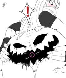 ass bodypaint female glitch_techs halloween jack-o'-lantern kjonn masturbation miko_kubota nickelodeon smooth_skin spread_ass