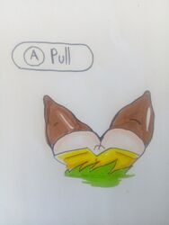 drawn female_only gameplay_mechanics grass mario_(series) meow_fuck olivia_(paper_mario) paper_mario paper_mario:_the_origami_king stuck text