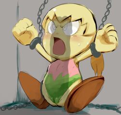 angry artist_request chained chains fumu_(kirby) imminent_rape kirby:_right_back_at_ya! kirby_(series) penis_shadow solo tiff_(kirby)