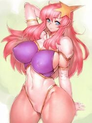 1girls big_breasts breasts cleavage female female_only fumio_(rsqkr) gundam gundam_seed gundam_seed_destiny large_breasts long_hair looking_at_viewer meer_campbell pink_hair solo thick_thighs wide_hips