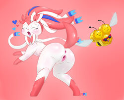 anus ass combee eeveelution female feral fullfolka genitals hi_res male nintendo pokémon_(species) pokemon pussy sylveon video_games