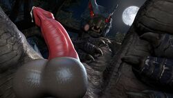 16:9 2020 3d 4k absurd_res balls bodily_fluids capcom claws dragon feral flying_wyvern fur genital_fluids genitals hi_res inviting ivorylagiacrus low-angle_view male monster_hunter nargacuga paws penis precum presenting presenting_penis red_penis scales scalie sharp_teeth solo source_filmmaker spread_legs spreading teeth tongue tongue_out video_games widescreen