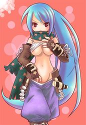 7th_dragon blue_hair breasts clothing female female_only front_view human rogue sakage solo standing tagme very_long_hair