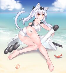 animal_ears anus ass azur_lane censored feet lonerfox_(artist) pussy swimsuit yukikaze yukikaze_(azur_lane)