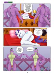 anthro anthrofied ass bed big_breasts breasts comic dialogue dragon english_text equid equine female friendship_is_magic furniture furry genitals group hasbro hi_res horn lying male mammal muscular muscular_male my_little_pony nude on_side page_1 penis pia-sama pussy rarity_(mlp) smooth_skin spike_(mlp) text thorax_(mlp) unicorn