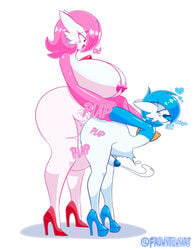 1boy 1futa anal anal_sex androgynous anthro anthrofied areolae balls big_balls big_breasts big_dom_small_sub blue_high_heels blue_skin blush colour_swap cum_while_penetrated cumshot earrings edit edit_error edited ejaculation eyeshadow flat_chest frowntown furry futa_is_bigger futa_on_male futadom futanari gardevoir green_eyes hands-free high_heels huge_balls huge_breasts huge_thighs large_breasts larger_futanari male_gardevoir nintendo nipples original_character penis_size_difference pink_(frowntown) pink_eyes pink_high_heels pink_skin pleasure_face pokémon_(species) pokemon pokemon_(species) pokemon_rse shiny_pokemon size_difference small_penis smaller_male stomach_bulge text thick_thighs third-party_edit watermark white_background white_skin wide_hips