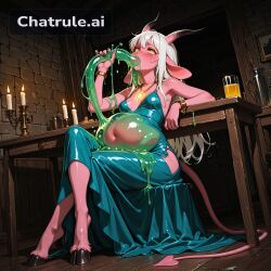 1girl 2k ai_assisted ai_generated anal animal_ears big_ears claws critical_role crying dark_nails demon_girl demon_tail dominated force_feeding freckles high_quality high_res highres hooves horizontal_pupils horns indoors long_tail naked pink_skin puffy_cheeks red_lips small_breasts white_hair yellow_eyes yellow_sclera