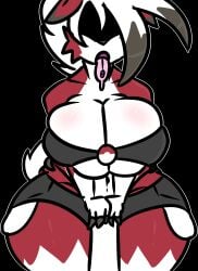 big_breasts breasts cleavage female furry huge_breasts kingretrokirby lycanroc pokemon pokemon_(species) tagme thick_thighs wide_hips