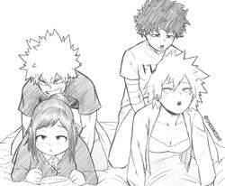 2boys 2girls 2milfs age_difference ambiguous_penetration bed big_breasts black_and_white blush bored_expression bored_female_excited_male bully's_mother clothed clothed_sex clothing doggy_style excited_female female freckles from_behind hair_bun human human_only inko_midoriya izuku_midoriya katsuki_bakugou light-skinned_female light-skinned_male light_skin male mature mature_female milf milfs mitsuki_bakugou mom_swap mom_with_bully monochrome mother mother_and_son mother_and_son's_friend mother_and_son's_rival mother_swapping my_hero_academia parallel_sex shoganight short_hair smile straight swapping_moms swingers tired_expression young_man_and_milf