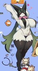 1girls anthro bikini_bottom curvy furry huge_breasts hyper hyper_breasts meowscarada pokemon pokemon_(species) solo thick_thighs wide_hips wplace wplace_(artwork)