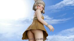ass ass_focus blushing cat_ears from_behind heart-shaped_pupils nia nia_(xenoblade) short_hair shortstack skirt xenoblade_(series) xenoblade_chronicles_2