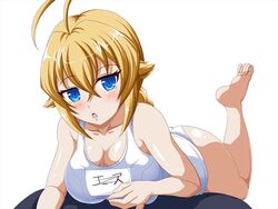 big_breasts blazblue blonde_hair blue_eyes clothed_female es_(xblaze) female female_focus female_only long_hair solo solo_female solo_focus suzumori_(artist) xblaze