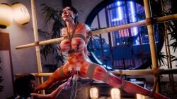 2girls 3d bdsm character_request female female_focus female_only lara_croft nude nude_female nudity samantha_nishimura serpentorder tagme tomb_raider