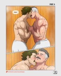 bara comic comic_page daddy dilf dispatch_(game) erotic gay hairy invincible invincible_(tv_series) kiss kissing makeout male male_only maxxfergus moustache muscular muscular_male nolan_grayson omni-man phenomaman romantic wholesome