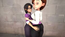 3d ass ass_grab big_ass big_butt bottom_heavy cheesy_sfm disney female female_only helen_parr huge_ass miss_pauling pixar sfm smooth_skin source_filmmaker the_incredibles yoga_pants yuri