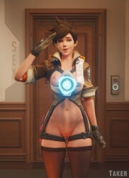 1girls 3d artist_name breasts_out brown_eyes brown_hair detailed_background ear_piercing earrings egg_vibrator female female_only functionally_nude functionally_nude_female gloves harness leg_harness lena_oxton medium_breasts overwatch overwatch_2 partially_clothed partially_clothed_female pussy_out salute saluting short_hair small_waist solo solo_female stockings takerskiy thick_thighs tracer vibrator vibrator_cord vibrator_in_pussy watermark wide_hips