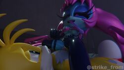 belt_bra bodysuit bondage_gear grinding_on_penis miles_tails_prower original_character pulling_bra pulling_clothing rape raped_by_female sonic_the_hedgehog_(series) strikefrommidnight tails tails_the_fox
