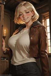 ai_art ai_generated art game_art grace_ashcroft honeywaifu nsfw resident_evil thick_women